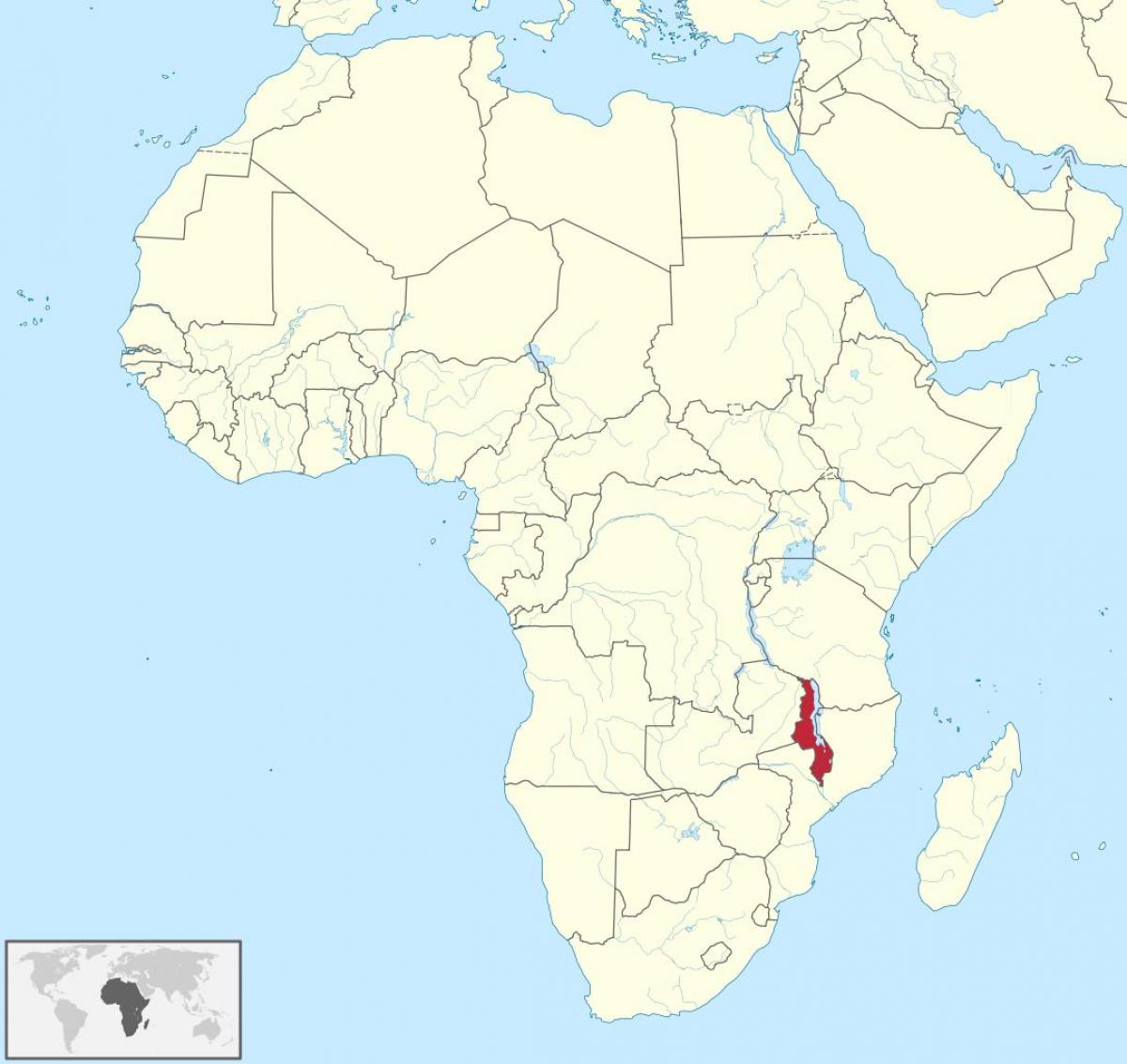 harta africii arată Malawi