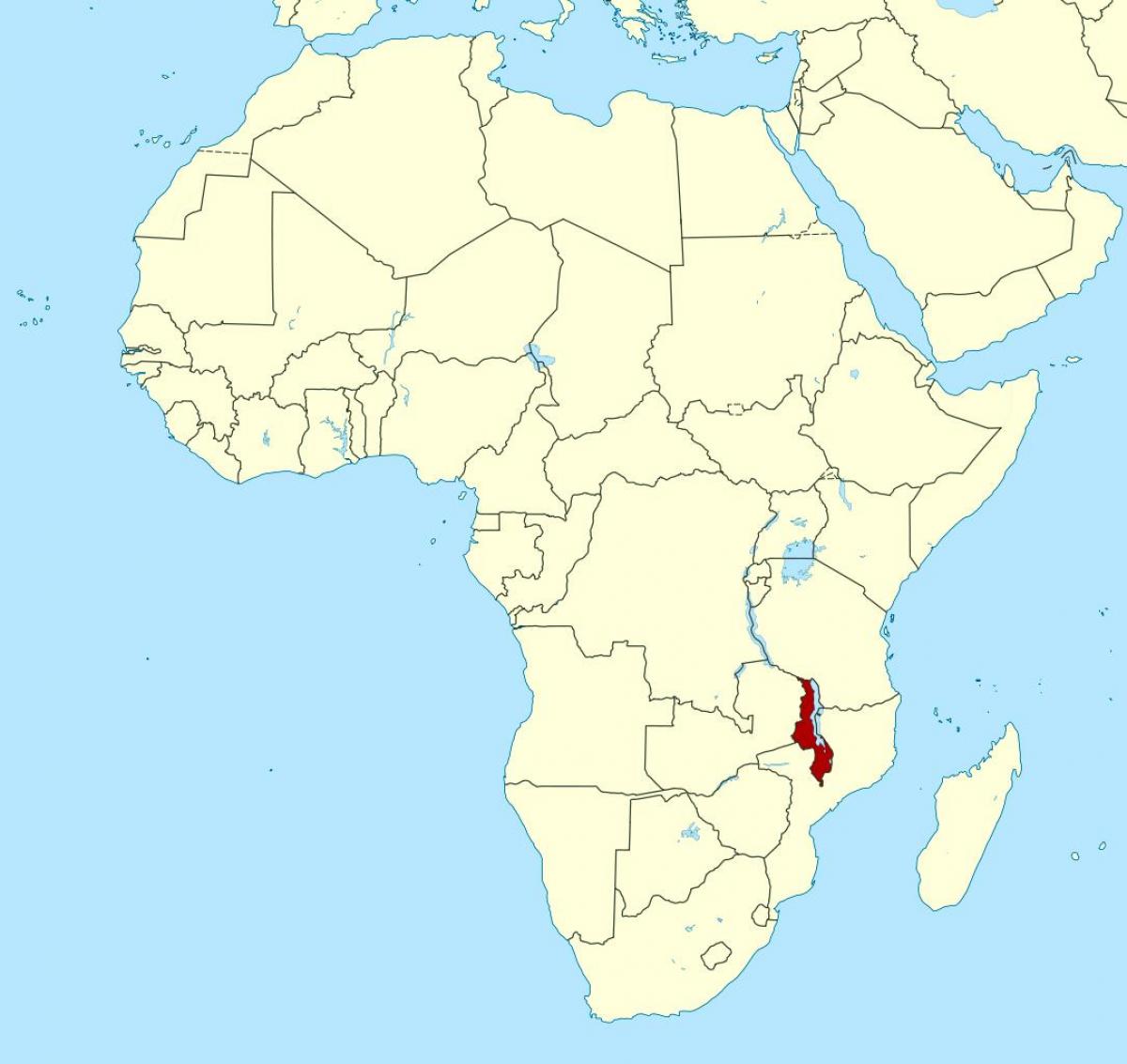 Malawi localizare pe harta lumii