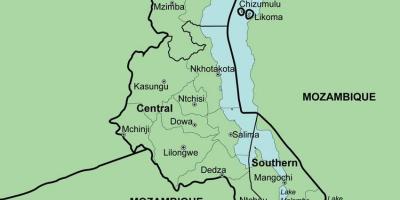 Harta Malawi arată raioane