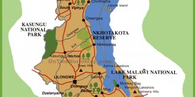Harta Malawi și în țările din jur