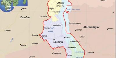 Harta Malawi politice