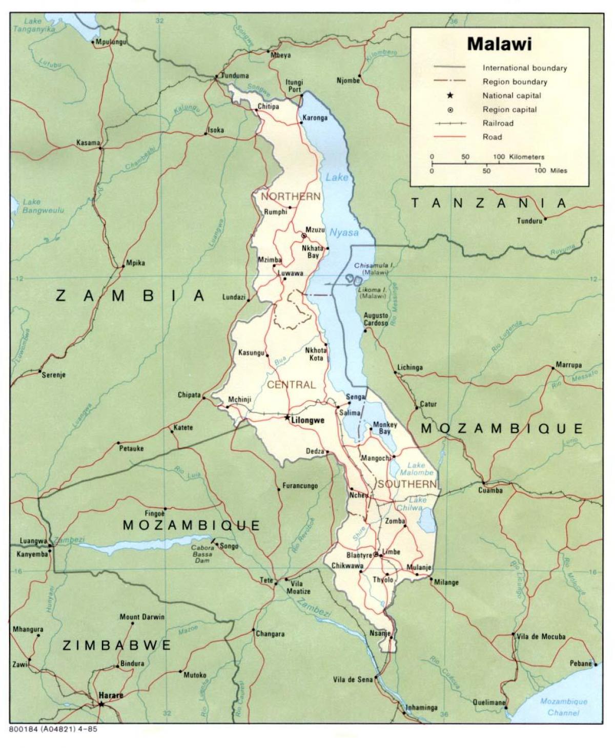 Malawi hartă