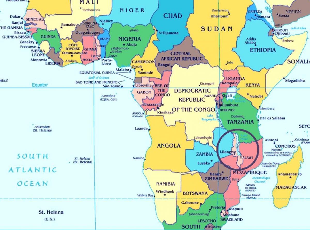 Malawi țară din lume hartă